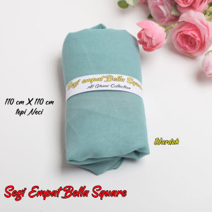 Jilbab segi empat bella aquare segi empat polos