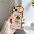 3D Cute Bear Rabbit with Holder Lens Protective Phone Case for Apple iPhone 16 15 14 13 12 11 Pro Max Plus Soft Silicone Back Cover Mobile Cases Phonecase Coffee Pink. 
