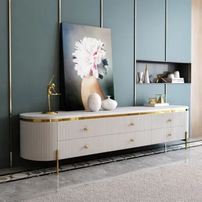 cabinet tv minimalis salur meja tv bufet tv cat duco motif marmer