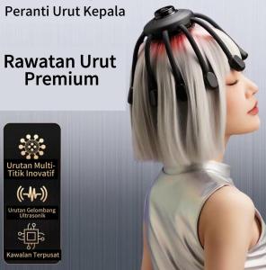 Alat Urut Kepala Elektrik Gurita untuknsomnia-Alat Bantu Tidur BerautomasiPenuh & Melegakan Tekanan denganBluetooth Disyorkan
