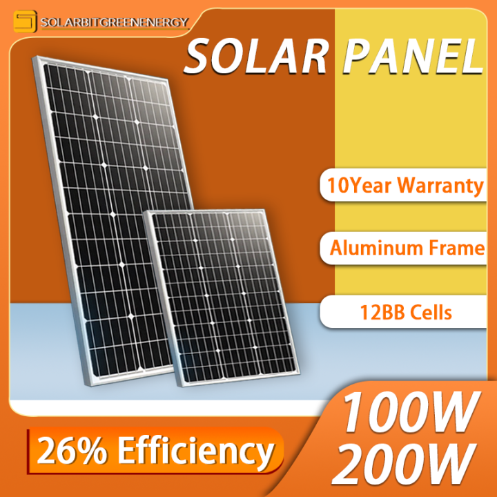 【100w/200w】200 watt Solar Panel Monocrystalline Silicon High Efficiency