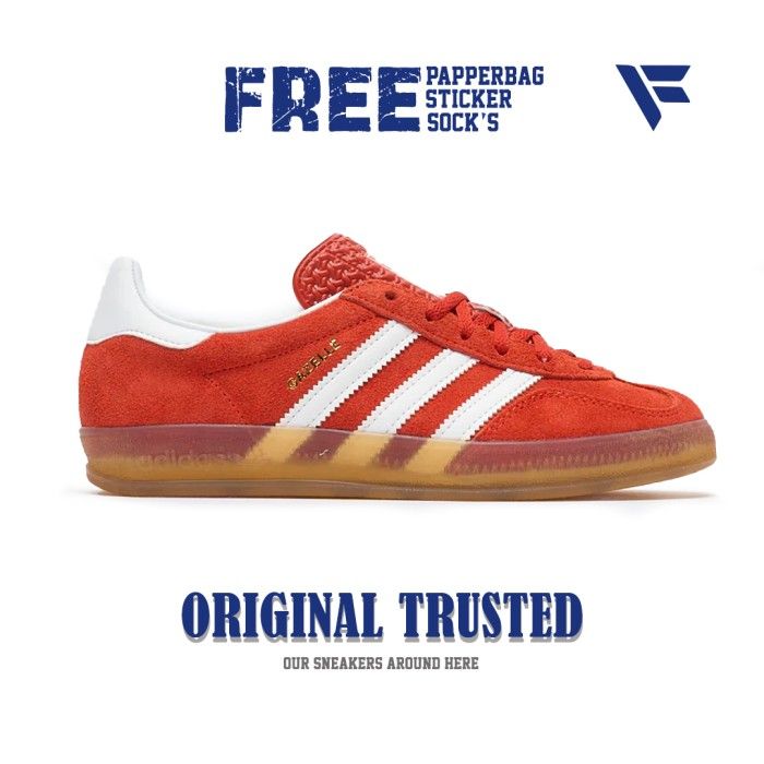 Adidas Gazelle Indoor Bold Orange Cloud White Gum Sepatu Adidas