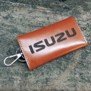 Dompet STNK Kulit Sapi Warna Tan Logo Isuzu 1612 Garansi 1 Tahun