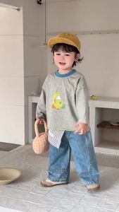 Childrens clothing Korean style spring outfits baby autumn outfits 2026 Childrens clothing boys sweatshirt and jeans set