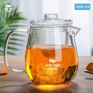 cod Teko kaca dengan saringan teh rempah infuser filter herbal memasak air panas