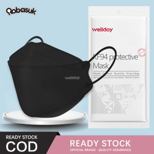 Wellday Original 50pcs KF94 Face Mask 4 Ply Effective Filtering Washable Epidemic Protective Kn94 FaceMask Imported Certified Face Safety White Dust 3D Korean Mask Sale Others Multiple Colour Adult Pattern K94 Mask Ready Stock