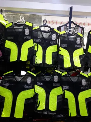 PNP Reflectorized Vest Big Net Police Reflectorized Vest Rubber Net Big with Patches and Name Cloth