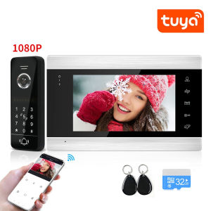 Anjielosmart กริ่งประตูไวไฟไร้สายอัจฉริยะ1080P พร้อมกล้องวิดีโออินเตอร์คอม HD 7นิ้วการตรวจจับการเคลื่อนไหวการมองเห็นได้ในเวลากลางคืนระบบเสียงสองทางสำหรับความปลอดภัยในบ้าน