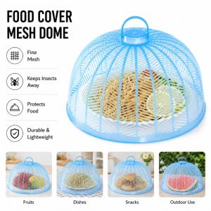 Round Plastic Food Cover Kitchen Mini Insect Proof Dish Cover Multifunctional Portable Table Cover