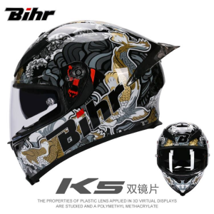 Electric Motorcycle Helmet Modular Helmet Motorcycle Men Italian Bihr helmet with dual lenses and large rear spoiler Full Face Helmet Motorcycle