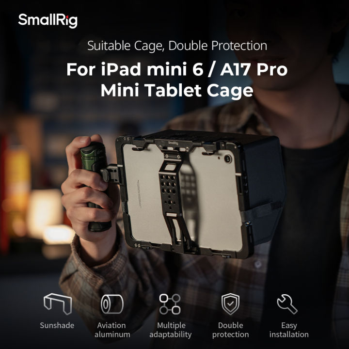 SmallRig Universal Tablet Cage with Monitor Sunhood for iPad