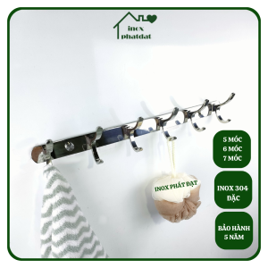 Móc treo đồ nhà tắm Inox 304 đúc PHÁT ĐẠT (567 móc) không rỉ sét Móc áo inox cao cấp giá treo inox (SP001)