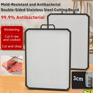 Mold-Resistant and Antibacterial Double-Sided Stainless Steel Cutting Board Kitchen Non-slip Chopping Board Thickened