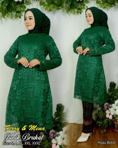 Tunik Brukat Pesta Kondangan Baju Kebaya Wanita Muslimah Baju Lebaran