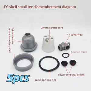 5PCS E27 Screw Ceramic Porcelain Socket Bulb Holder For Reptile Pet Heat Lamps Ceramic Outlet