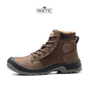 Nixtic™ Craftsman XXL Brown | Lightweight Safety Shoes Steel Toe Cap Anti-Smashing Kasut Kerja