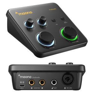 MAONO Prostudio PS22 Lite USB Audio interface24bit /192kHz Mixer55dB Gain PreampSimple contorl sound cardfor Recording/ singsing/Brocasting/Live-streaming