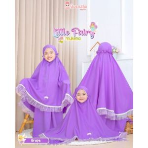 Mukena Anak Little Fairy by Quensha Baby Kids Bahan Samira Branded Premium Aksen Rempel dan Renda Free Tas Mukena