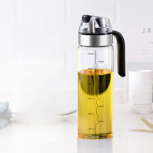 Kitchen Glass Oil Bottle Dispenser Automatic Opening Closing Home Bottles For Oil And Vinegar Honey Olive Oil Container