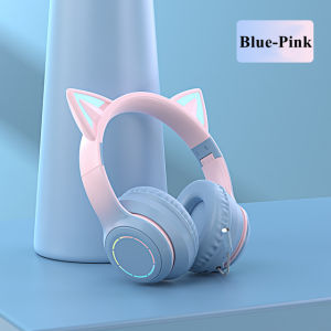 LED Cat Ear Wireless Headphones Bluetooth 5.1 Young People Kids Headset Support 3.5mm Plug With Detachable Mic