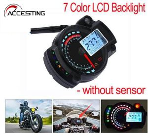 7 Color LCD Backlight RPM Meter Gauge Motorcycle RX2N Speedometer Odometer Adjustable KOSO Digital Motorcycle Tachometer Speedometer Gauge Universal Motorcycle Odometer Speedometer Gauge MAX 299KM/H