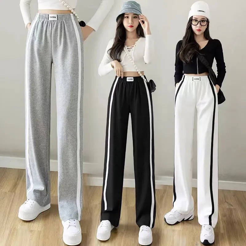 Plus Size High Waist Loose Joggers With Wide Leg And Sweatpants