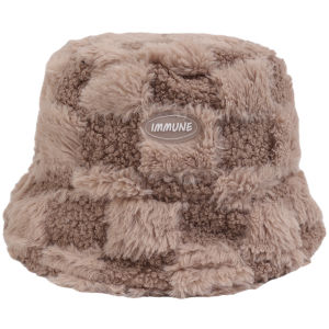 【Free Shipping】หมวกชาวประมงผ้าขนลูกแกะกำมะหยี่สำหรับผู้หญิงหมวก MODE Korea ฤดูหนาวชุดลำลองฤดูหนาวที่อบอุ่น Topi Bucket