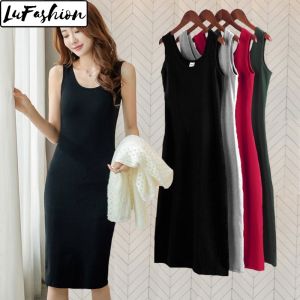 Korean Style Dress Women Casual Fashion Vest Bottoming Dress