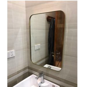 Gương treo phòng tắm Groves chữ nhật khung nhôm viền vàng nhạt Gtd- D 700x500 mm đẹp sang trọng quý phái bền bỉ với  thời gian