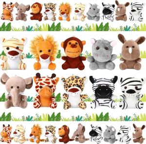 10-50 PCS Small Safari Stuffed Animals Bulk 12cm Jungle AnimalPlush Toys for Party Favors Birthday Baby Shower Gift Bags2026
