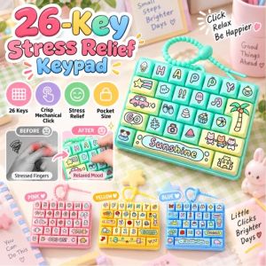 26 Keys Mechanical Keyboard Fidget Keyboard Stress Relief Mini Keyboard Portable Mechanical Keypad Office Desk Toy