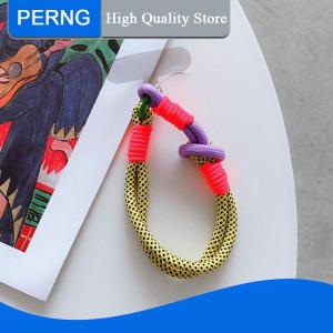 [PERNG] Tehe For IP 15 14 Pro Max Samsung Flip 4 Coloful Rope Chain Korean Mobile Phone Cute Knot Portable Anti-loss Hand Bracelet Chain