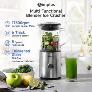 Simplus Multi-functional Ice BlenderSmoothie MakerBaby Food Crushed Fruit Juicer Meat Grinder Chopper5 Modes LLJH007