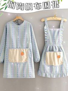 Keranixy Cooking Apron Canvas Anti-Oil Waterproof Adult Pockets Striped Waistcoat Workwear Breathable Smock Apron Kekunci