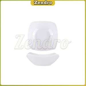 ZEO White Square Ceramic Salad Bowl Household Tableware Pasta Fruit Serving Bowl Large Capacity 1Pc