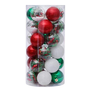 [crystalawaking]30pcs 6cm Christmas Balls Shatterproof Christmas Ball Set Christmas Ball Assorted Christmas Ball Ornaments for Xmas Tree
