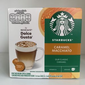 กาแฟสตาร์บัคส์ คาราเมล มัคคิอาโต เนสกาแฟ ดอลเช่ กุสโต้ 12 แคปซูล (แคปซูลนม 6 และ แคปซูลกาแฟ 6)