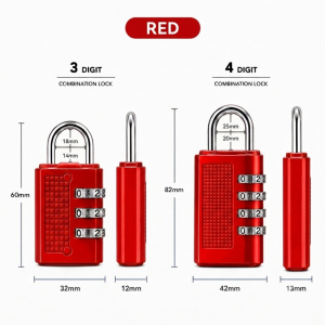 3/4 Digit Combination Padlock High Security Resettable Password Travel Padlock Luggage Locks Bag Lock Kunci 挂锁 密码锁