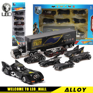 LEO 1:64 Batman Chariot 7PCS Diecast โมเดล รถอัลลอยด์รถยนต์ของเล่นคอลเลกชันของขวัญสําหรับเด็กชายสาว ของเล่นเด็ก