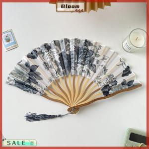 Follow Get New[Bloom Z] Chinese Japanese Style Silk Fan Folding Fan Wedding Fan Art Gifts Dance Hand Fan Vintage Bamboo Folding Hand Held Flower Fan