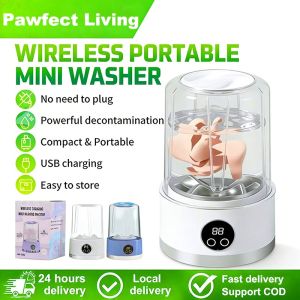 Wireless 1L Portable Mini Cordless Washing Machine with Laundry Cup for Underwear Socks and Baby Clothes