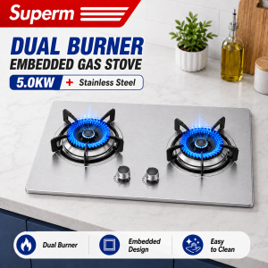 Superm Built-in double-burner gas stove household Automatic With hobbing and tempered panel glass gas stove