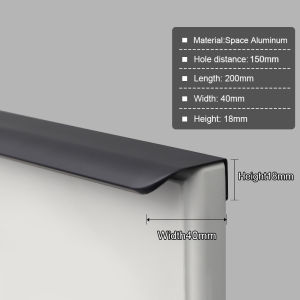 Cabinet Door Invisible Cabinet Simple Door Handle Wardrobe Edge Long Strip Round Corner Anti-Collision