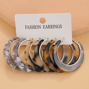 OWMXZL Hình Học Thời trang Vòng Tròn Đồ trang sức Người Tán Tỉnh Lớn Hoa Tai Ngọc Acrylic Earrings Set Hoop Drop Bông Tai