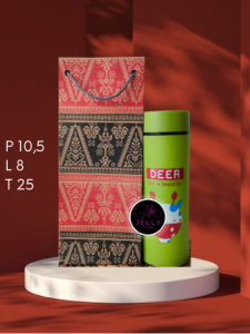 LUSINAN Paper Bag Botol 10x8x25 Motif SONGKET / TAS KERTAS BATIK SONGKET MURAH
