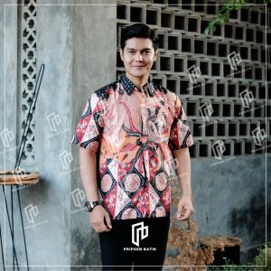 Baju Batik PENDEK pria - Kemeja Batik PREMIUM Lengan Pendek Hem Batik Pendek Kemeja Batik Pendek Pripoen Batik