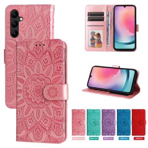 Vỏ điện thoại chống sốc cho Samsung Galaxy A24 A54 A34 a04e A04 a04s A14 5g vỏ Samsung A14 4G Totem cánh hoa từ tính Ví Da 2 Nắp gập Có khe cắm thẻ vỏ