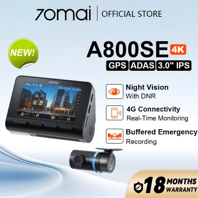 [New Launch]70mai A800SE 4K Dashcam 2 Channel Recording With GPS ADAS Super Night Vision App Control With 4G Connection