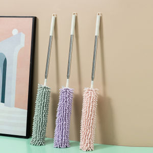 Retractable Dust Duster Chenille Dusting Brush Stainless Steel Dust Cleaner Arbitrarily Bendable Household Cleaning Tools