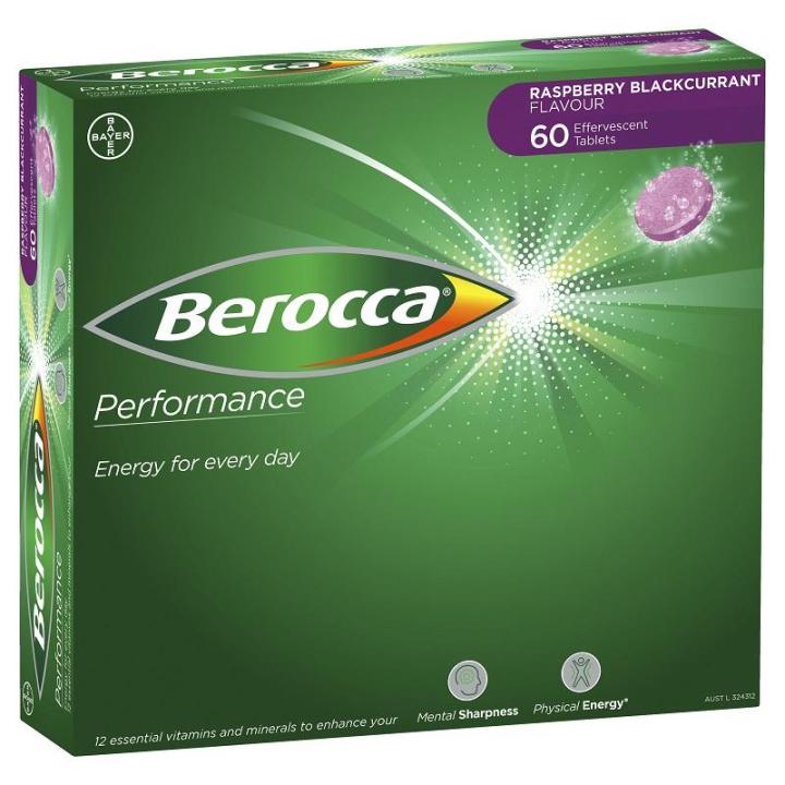 Berocca Raspberry BEROCCA PERFORMANCE RASPBERRY and BLACKCURRANT EFFERVESCENT TABLETS 60 ...